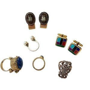 Vintage Jewelry Lot Rings and Cufflinks